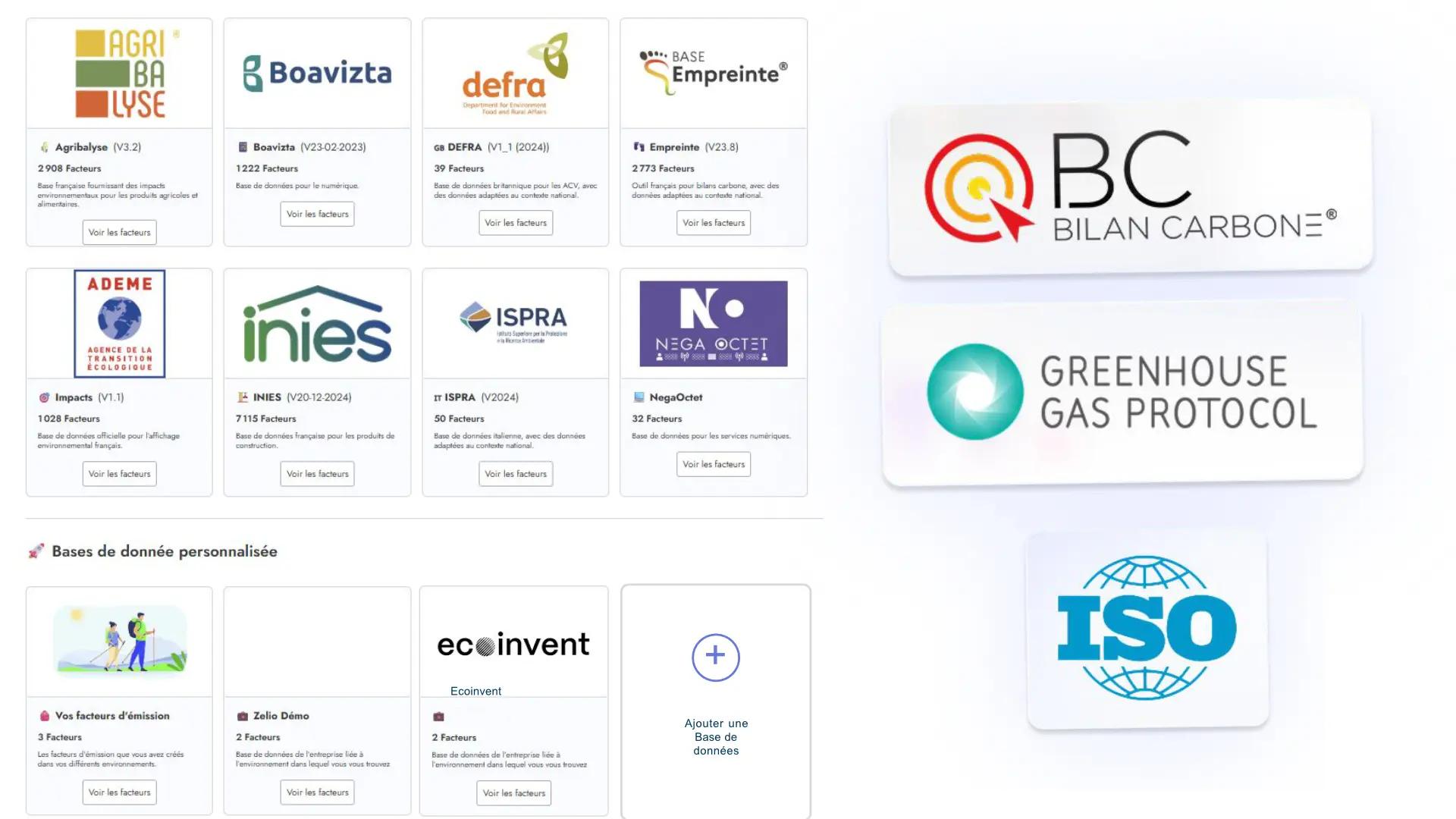 Base de données et certifications Carbone ZELIO